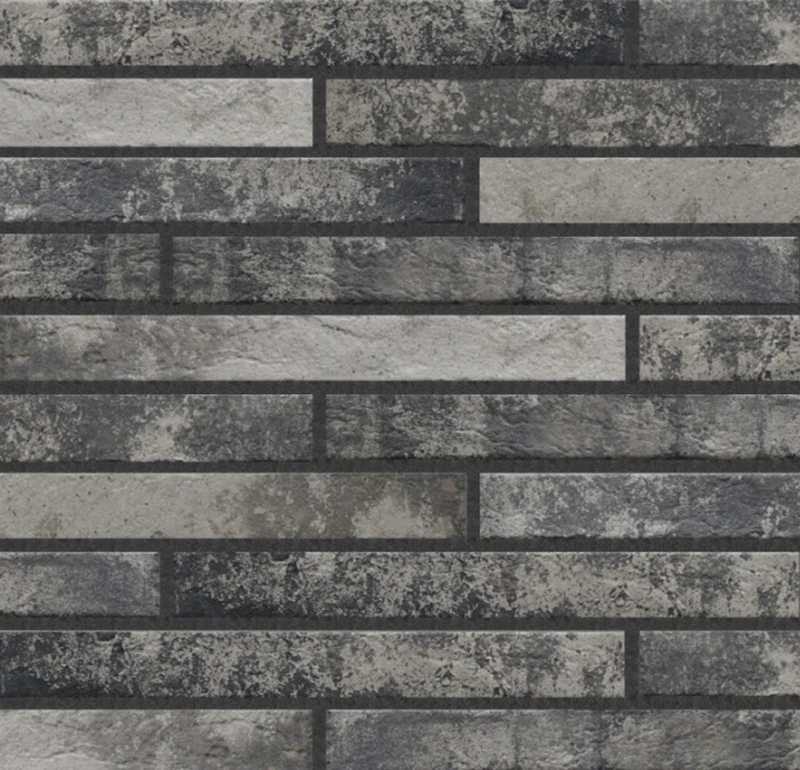 Ригельная плитка под кирпич Rondine Harlem Dark Grey, 450x48x9,5 мм