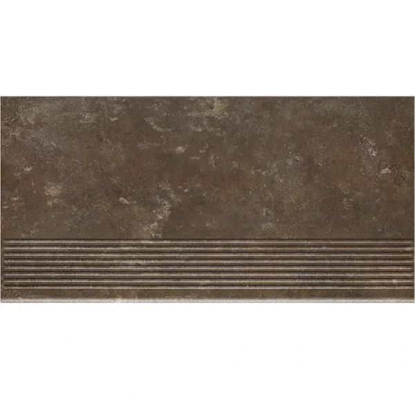 Клинкерная ступень с насечками Paradyz Ilario Brown, 600x300x8,5 мм