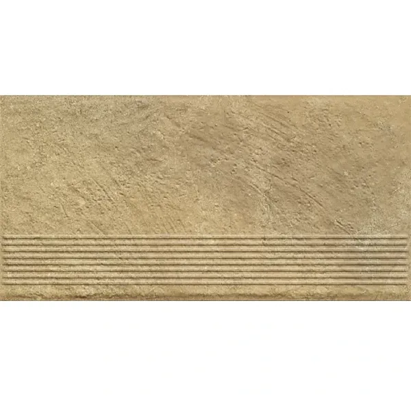 Клинкерная ступень с насечками Paradyz Eremite Beige, 600x300x8,5 мм