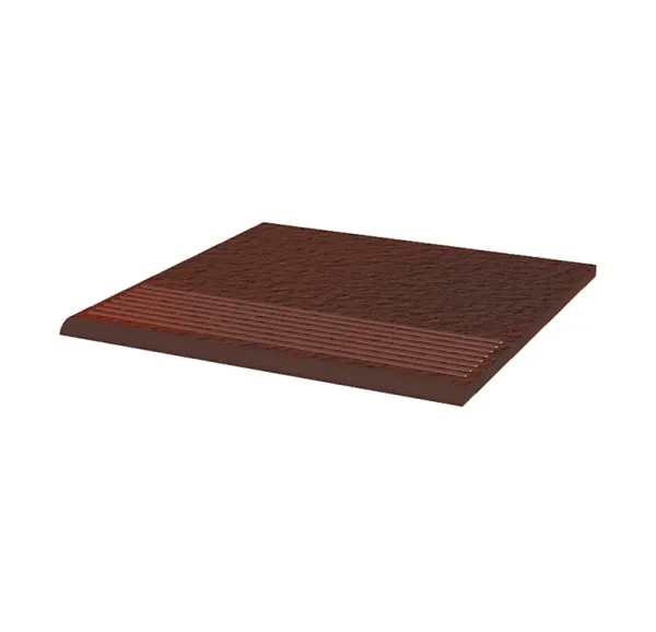 Клинкерная ступень с насечками Paradyz Cloud Brown Duro, 300x300x8,5 мм