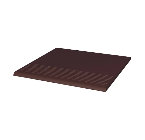 Клинкерная ступень с насечками Paradyz Natural Brown, 300x300x8,5 мм