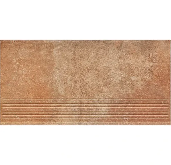 Клинкерная ступень с насечками Paradyz Scandiano Rosso, 600x300x8,5 мм