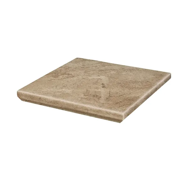 Угловая клинкерная ступень с капиносом Paradyz Mattone Pietra Beige, 330x330x11 мм