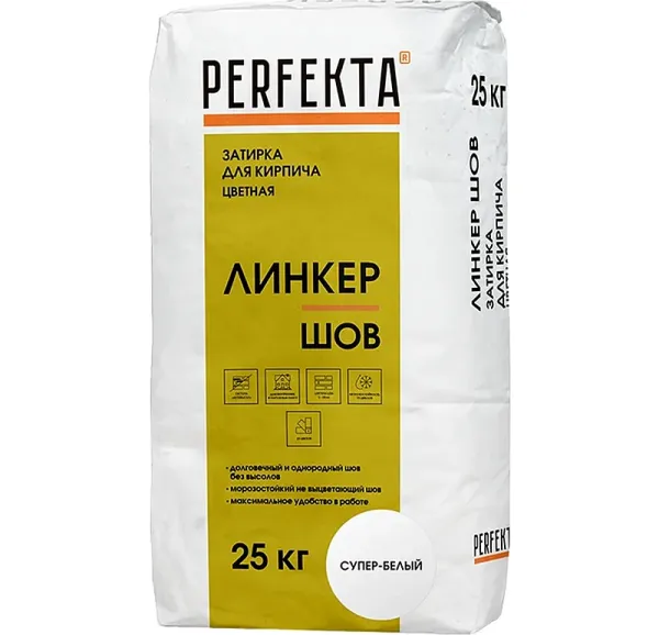Цветная затирка Perfekta Линкер Шов супер-белый, 25 кг