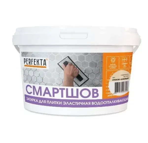 Затирка для плитки эластичная водоотталкивающая Perfekta Смартшов кремово-бежевый, 2 кг