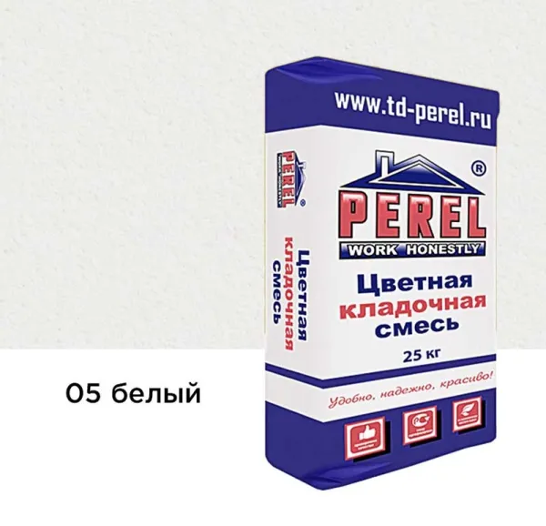 Цветной кладочный раствор Perel VL 0205 белый 25 кг