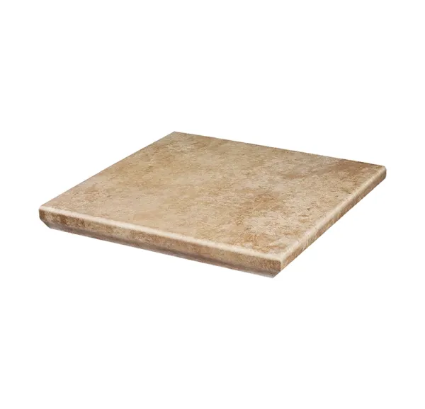 Угловая клинкерная ступень с капиносом Paradyz Ilario Beige, 330x330x11 мм