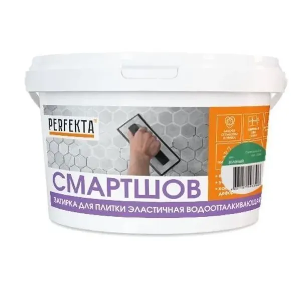 Затирка для плитки эластичная водоотталкивающая Perfekta Смартшов зеленый, 2 кг