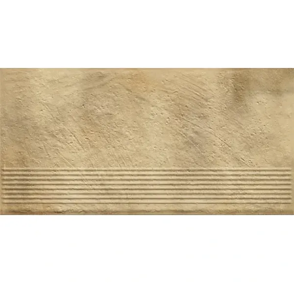 Клинкерная ступень с насечками Paradyz Eremite Sand, 600x300x8,5 мм