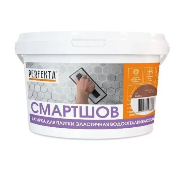Затирка для плитки эластичная водоотталкивающая Perfekta Смартшов какао, 2 кг