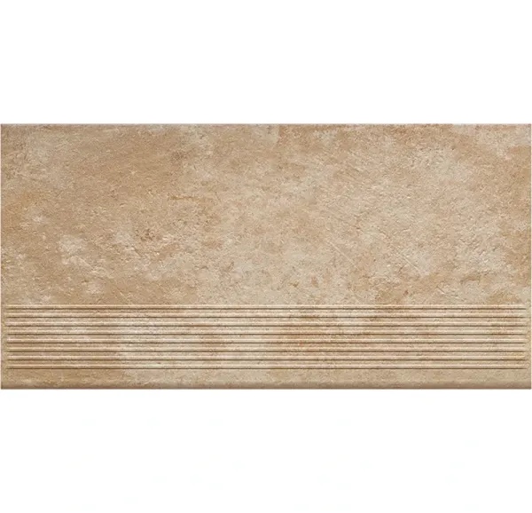 Клинкерная ступень с насечками Paradyz Ilario Beige, 600x300x8,5 мм