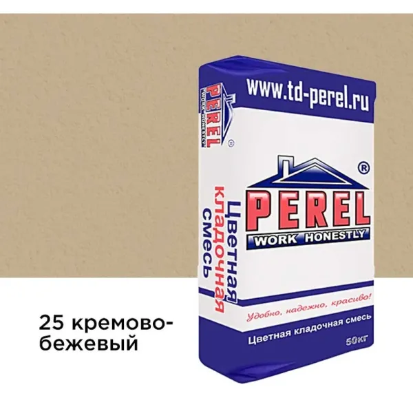 Цветной кладочный раствор Perel NL 0125 кремово-бежевый, 50 кг